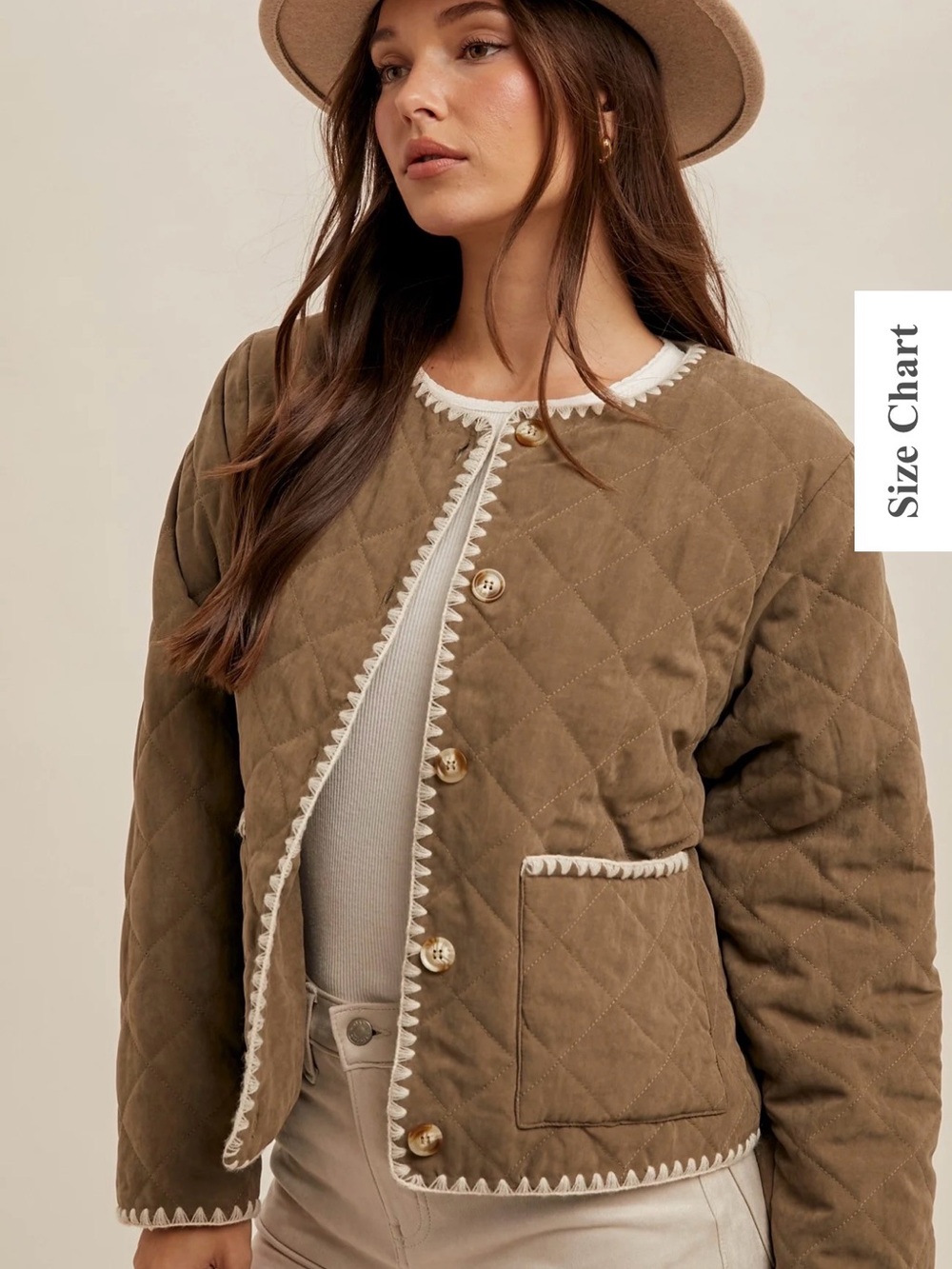 New with Tags Hem & Thread Olive Quilted Jacket